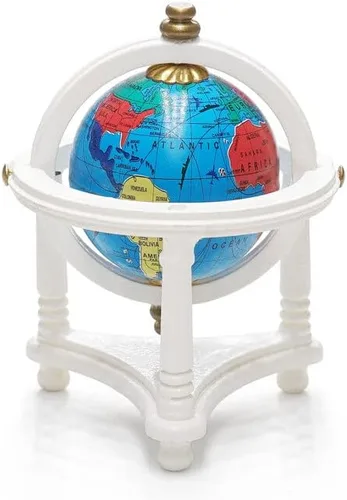 Vista 7 de Odoria Accesorios de decoración de casa de muñecas con globo mundial en miniatura, 1/12, marrón rojizo