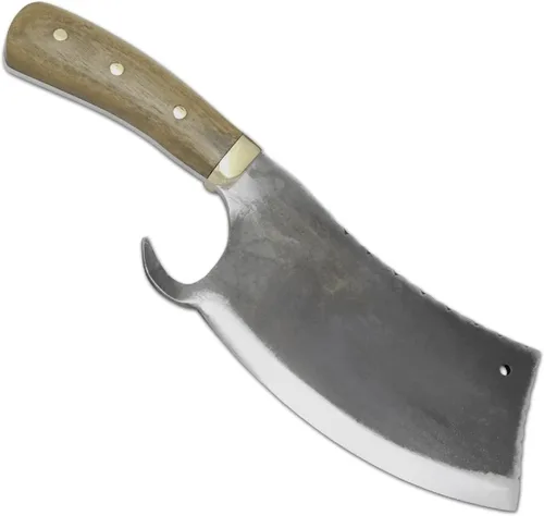 Vista 8 de Brazilian Flame Cuchillo de carnicero para chef, hoja de acero inoxidable 420C de 10 pulgadas, ultra afilado, mango ergonómico, resistente