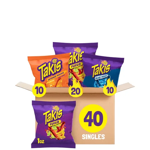 Vista 10 de Takis Blue Heat - Paquete múltiple de 40 unidades / 1 onza – Chips de tortilla enrollados con sabor a chile picante intenso extremadamente picantes