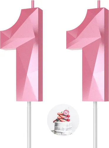 Vista 75 de Velas de cumpleaños con números (0 velas negras), forma de diamante 3D, decoración de pastel de feliz cumpleaños para niños y hombres, cumpleaños