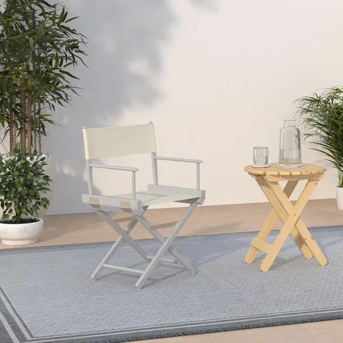 Vista 282 de Casual Home - Silla de director de 30 in, marco blanco, con lona color blanco, altura de barra