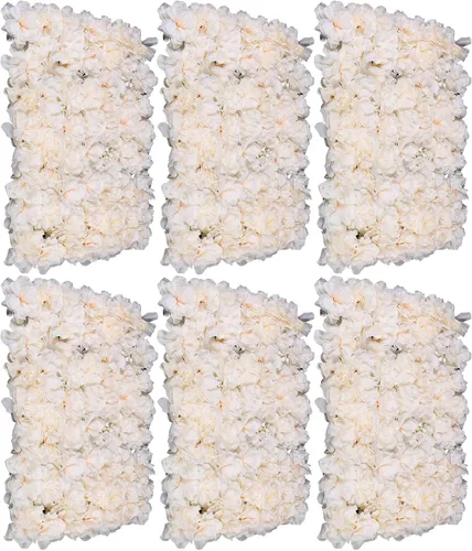 Vista 18 de Paneles de pared de flores artificiales de 16 x 24 pulgadas, tapetes de pared de flores de seda para jardín al aire libre, patio, valla, valla de 4