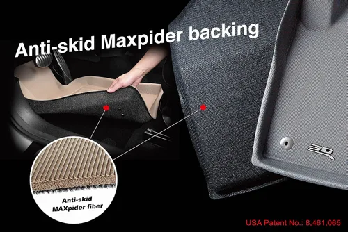 Vista 4 de 3D MAXpider Tapete clásico de ajuste personalizado (negro) para ChevroletGMC TahoeYukon 2015-2020, segunda fila