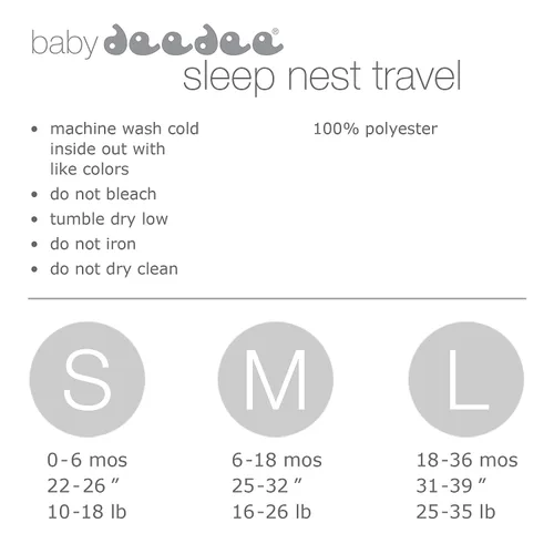 Vista 6 de baby deedee Sleep Nest - Saco de dormir acolchado de viaje para bebé con mangas, cielo gris, grande (18-36 meses)