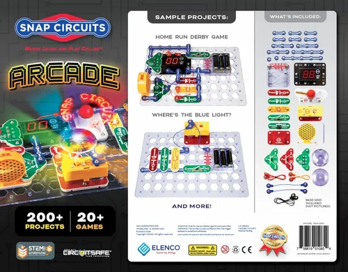 Vista 2 de Snap Circuits “Arcade”, Kit de exploración electrónica, actividades STEM para mayores de 8 años, manual de proyecto a todo color (SCA-200)