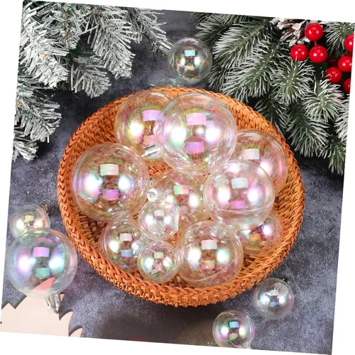 Vista 5 de Adornos de bola de Navidad, bolas transparentes, esferas transparentes, adornos para árbol de Navidad, decoración de esfera rellenable, manualidades