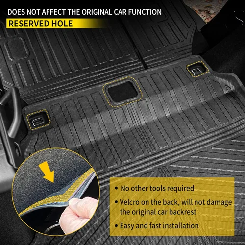 Vista 4 de Alfombrillas de suelo compatibles con Honda Civic Hatchback 2022-2025 2026, alfombrilla de carga TPE para maletero, cubierta de asiento trasero