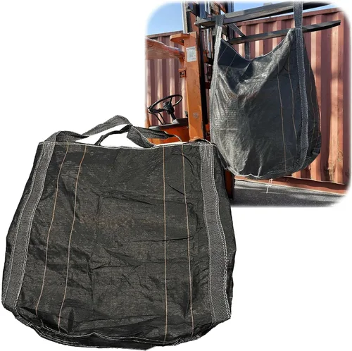 (1 paquete) Bolsa grande de contenedor intermedio flexible negro de 43 x 43 pulgadas, 2600 libras, 1.2 toneladas/1.3 yardas cúbicas/bolsa a granel