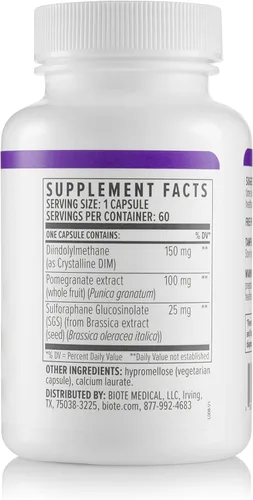 Vista 6 de Biote Nutraceuticals - DIM SGS + - Hormona + Desintoxicación (60 Cápsulas)