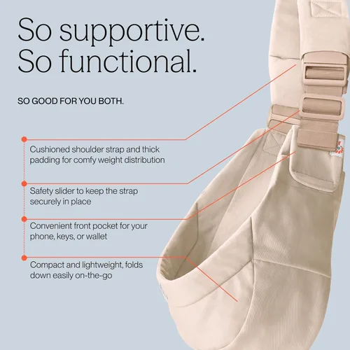 Vista 4 de Ergobaby Upsie Sling - Portabebés para bebés y niños pequeños de 6 a 48 meses (17-45 libras), portabebés ergonómico de 2 posiciones con bolsillo