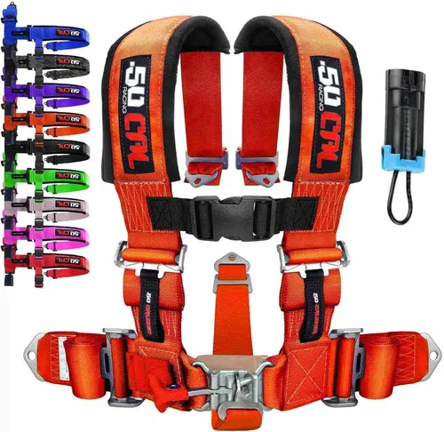 Vista 9 de 5 Point Harness for Bucket Seat & Bypass Plug for Bucket Seat, 9 Color Options, Compatiable with Canam, Racing Harness, UTV