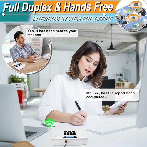Vista 3 de Intercomunicadores inalámbricos para el hogar, intercomunicador manos libres dúplex completo, sistema de intercomunicación de largo alcance de 5300