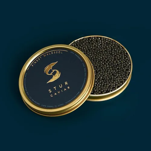 Vista 4 de Caviar de esturión siberiano de esturión - 3.5 oz / 100 g + regalo 1 oz / 28 g - Huevas negras de esturión ruso - Garantía de noche