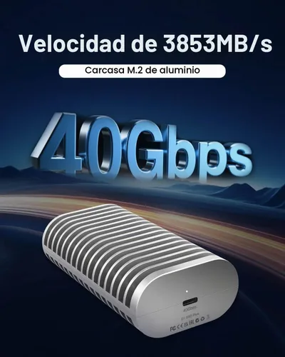 Vista 2 de TERRAMASTER Carcasa SSD D1 Plus 40Gbps M.2 NVMe SSD (sin disco)