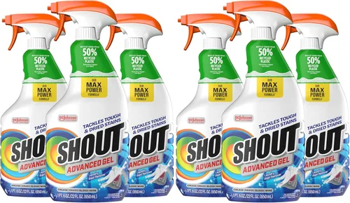 Vista 11 de Shout Gel removedor de manchas avanzado para ropa sucia, descompone las manchas difíciles, secas y difíciles, espray de 22 onzas