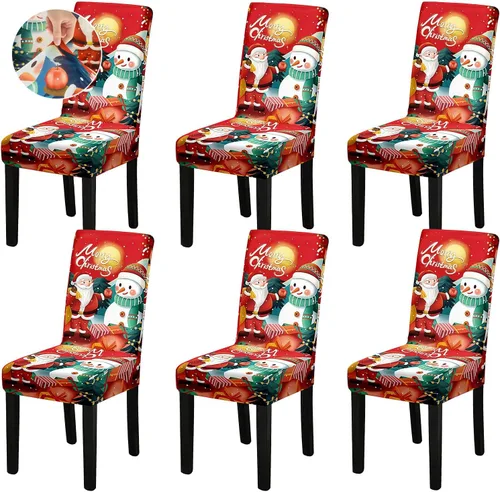 Vista 78 de Fundas para Sillas, Juego de 4 Fundas Elásticas para Sillas de Cocina y Comedor, Fundas Lavables y Extraíbles para Sillas de Comedor para Hogar