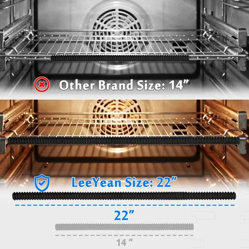 Vista 3 de Protectores extralargos para horno de 22 pulgadas, paquete de 2 protectores de horno resistentes al calor para estantes, protector de borde