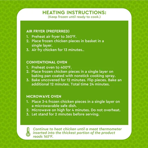 Vista 8 de Just Bare Tiras de pechuga de pollo ligeramente empanadas Totalmente cocidas 0.56 oz de proteína Congeladas 1.50 libras