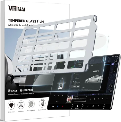 Vista 9 de Protector de pantalla para Tesla Model Y Juniper/Model 3 Highland 2025-2026, dureza 9H, vidrio templado, antiarañazos, antirreflejos, antihuellas