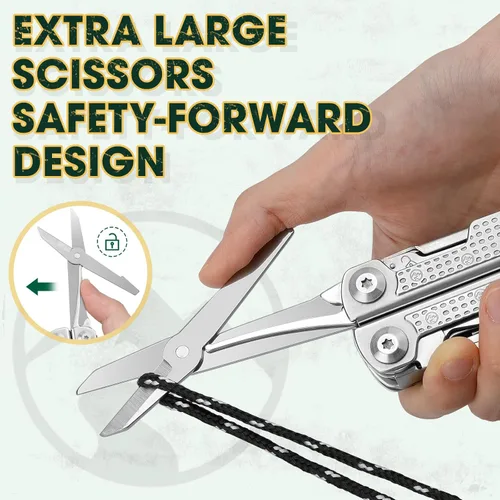 Vista 5 de Multper Multitools Pliers Pro, herramienta múltiple mejorada con cuchillo de Damasco, cortadores de alambre reemplazables y juego