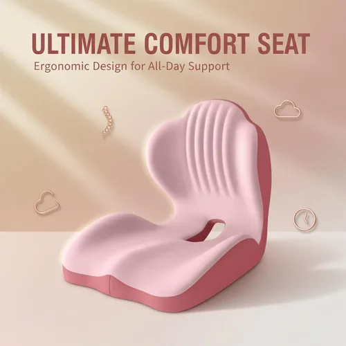 Vista 7 de SakerPlus Cojín ergonómico de espuma viscoelástica con soporte para respaldo, cojín para silla de oficina en forma de L para asiento de automóvil