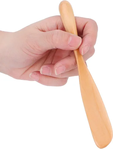 Vista 6 de LIZEALUCKY Cuchillo de mantequilla de madera hecho a mano, esparcidores de queso de gelatina, esparcidores de condimentos, mini espátulas
