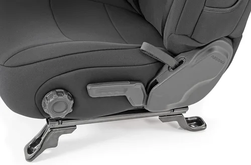 Vista 5 de Rough Country Fundas de asiento de neopreno para Jeep Wrangler TJ (1997-2002) - Impermeables y resistentes a los rayos UV, con espuma acolchada