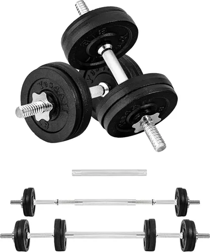 Vista 12 de Yes4All Old School Adjustable Dumbbell Set with Weight Plates, Star Lock Collars/Connector, 40lbs to 200lbs Adjustable Weight Plates Set