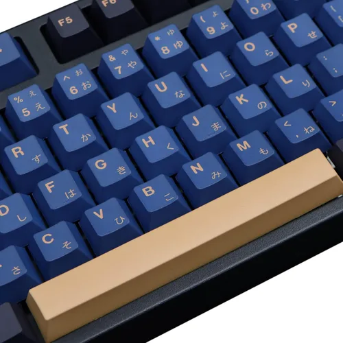 Vista 3 de MOLGRIA Teclas Samurai azules, juego de 129 teclas PBT para teclado de juegos, teclas personalizadas de sublimación de tinte de perfil de cereza