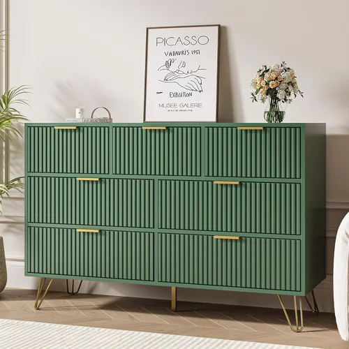 Vista 14 de MAISONARIA Cómoda negra para dormitorio, cómoda de 4 cajones con asas de metal dorado y cómodas, cómodas para pasillo, dormitorio