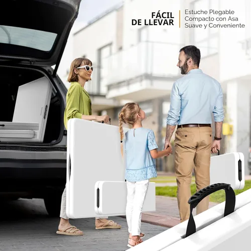 Vista 5 de VINGLI Juego de mesa de picnic con 2 bancos, juego de sillas de mesa de campamento de 6 pies, material HDPE resistente con marco de metal, muebles