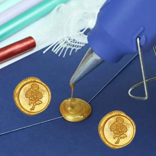 Vista 8 de 40 barras de cera de sellado para pistola de pegamento, palos de cera de sellado amarillo, mini pistola de pegamento para sellar sello de cera