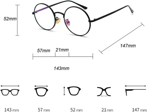Vista 5 de Moda retro círculo círculo metal marco gafas mujeres gafas vintage hombres (oro con transparente)