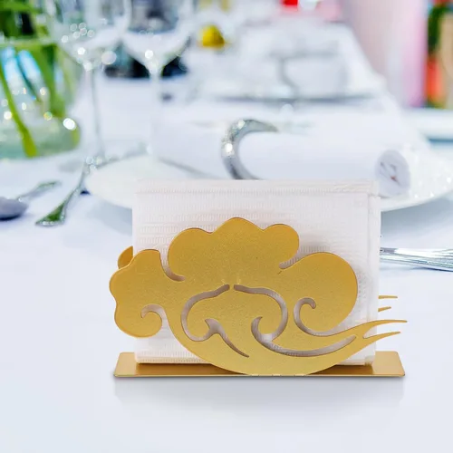 Vista 6 de Gold Metal Napkin Holder for Table Iron Napkin Storage Rack for Kitchen Restaurant Bar and Home Use