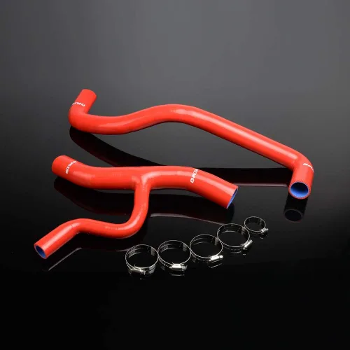 Vista 8 de PIT66 Kit de mangueras de radiador de refrigerante de silicona, compatible con Ford Mustang GT 4.6L V8 1996-2004, negro con abrazaderas