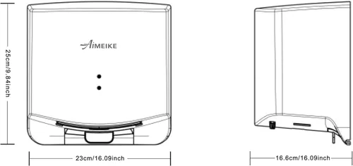 Vista 7 de Secador de manos comercial automático con detección de temperatura y flujo de aire de ajuste automático, secadora de manos compacta de alta