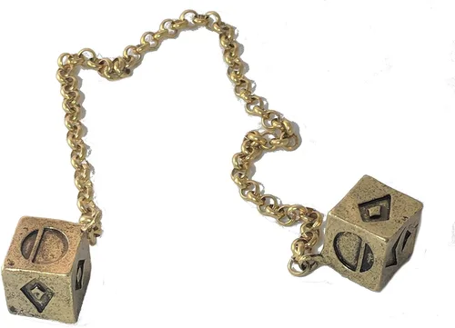 Vista 5 de Smuggler's Dice Preciso Antiguo Chapado en Oro Solo Dados Largos