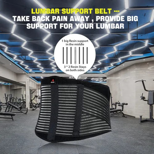 Vista 5 de Cinturón de apoyo lumbar para aliviar el dolor de espalda baja, levantamiento de pesas, limpiador de casa, cinturón de compresión para hombres