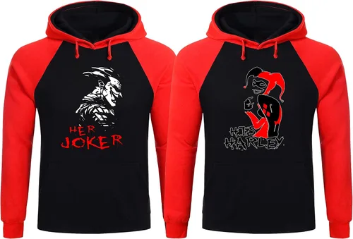 Wainaola Her Joker His Harley Couple Sudaderas - Sudaderas con capucha Joker y Harley - Disfraces de Harley y Joker