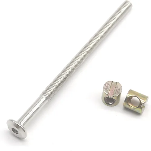 Vista 2 de binifiMux Tornillos de litera M6 x 3.937 in, pernos de marco de cama IKEA, pernos de cabecera IKEA, tornillo de cama, tuerca de barril M6, pernos