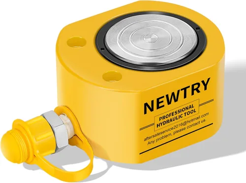 Vista 2 de NEWTRY Kit de potencia Porta de gato hidráulico de perfil bajo de 20 toneladas + bomba manual hidráulica manual CP-180, mini cilindro hidráulico