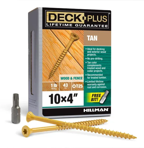 Vista 54 de Deck Plus Tornillos para valla y madera exterior con revestimiento epoxi de 2-1/2 pulgadas #10 x 2-1/2 pulgadas, rosca gruesa incluida, tornillo