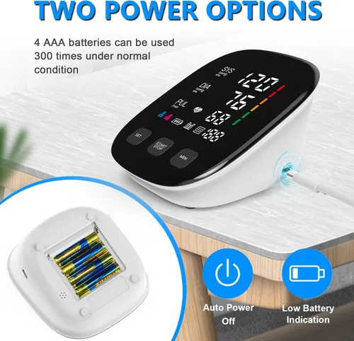 Vista 4 de Monitor de presión arterial, monitores automáticos de presión arterial del brazo superior para uso doméstico con pantalla LED digital, brazalete