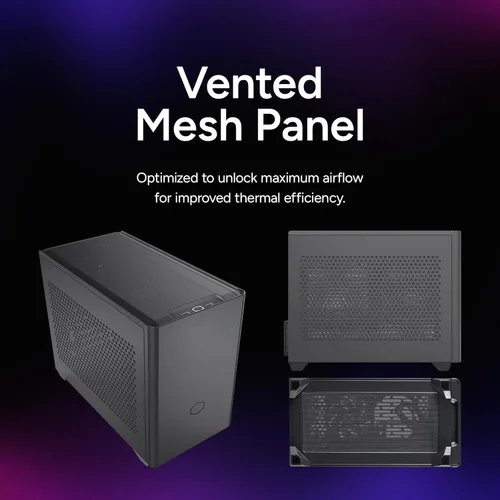 Vista 8 de Cooler Master Carcasa NR200 Mini-ITX para PC, montaje horizontal para GPU, diseñado listo para Nvidia RTX 5070 Ti AMD RX 9070 XT, SFX PSU - Listo