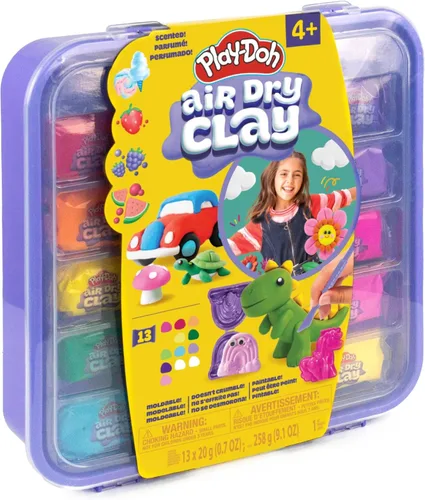 Vista 10 de Play-Doh Estuche de arcilla seca al aire, paquete variado perfumado, 13 arcillas secas al aire, moldes divertidos, ojos móviles y herramienta