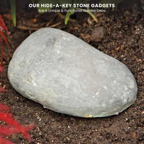 Vista 6 de Bits and Pieces - Hide-A-Key Stone Safe Gadget - Ocultador de llaves de repuesto de roca falsa - Decoraciones de patio resistentes a la intemperie