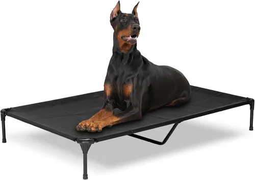 Vista 10 de Cama Elevada para Perros para Exteriores, Catre Elevado para Perros Medianos con Malla Lavable, Cuna Refrescante para Mascotas a Prueba de Mordidas