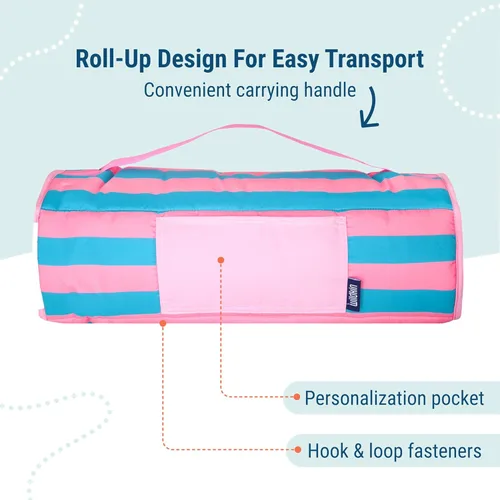 Vista 3 de Wildkin Tapete de microfibra para siesta de 43 pulgadas con almohada reutilizable para niños y niñas, ideal para guardería y preescolar, tapete