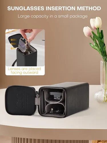 Vista 7 de Sunglasses Travel Case Organizer Hangable for Men Women, Eyeglasses Foldable Storage Organizer