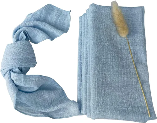 Servilletas de tela de gasa de estopilla, paquete de 6 servilletas de 16 x 16 pulgadas, 100% algodón suave natural, para bodas, fiestas, familia
